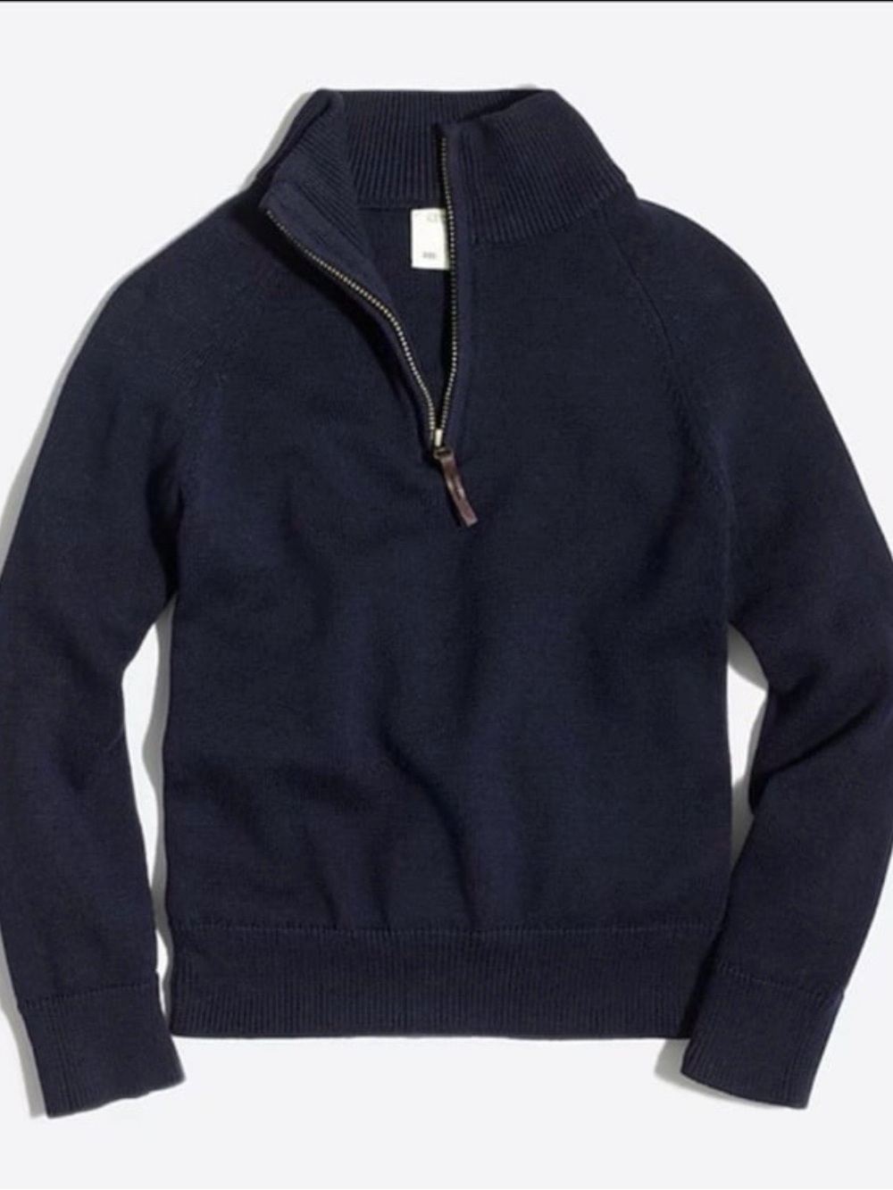 J.Crew Factory Crewcuts Boys cotton half-zip pullover sweater navy size 12-14